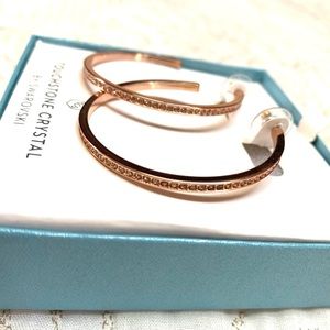 Touchstone Crystal Rose Gold Hoop Earrings